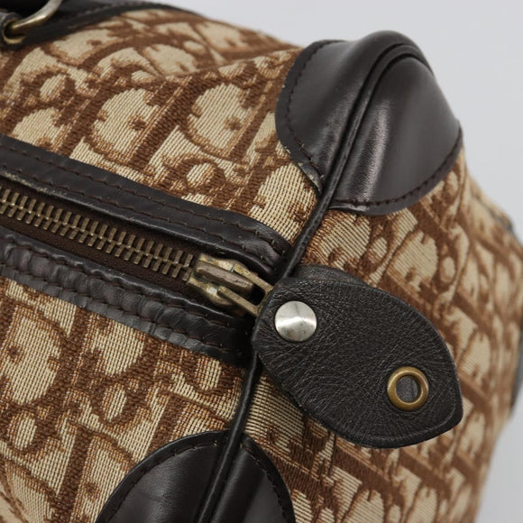 Christian Dior Trotter Canvas Hand Bag Brown Gold Auth bs35427A