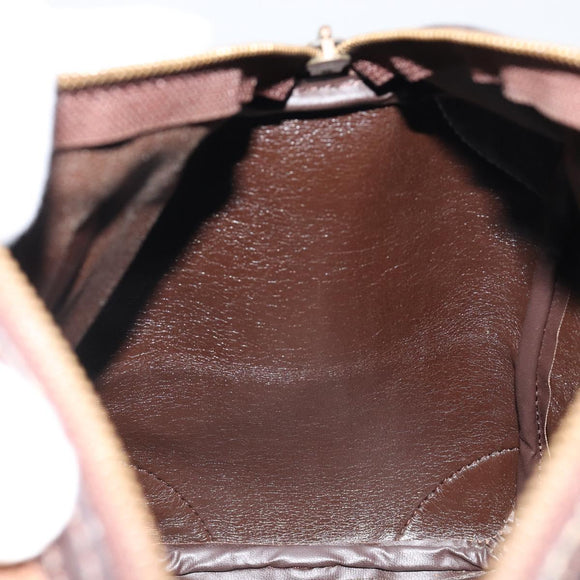 Christian Dior Trotter Canvas Hand Bag Brown Gold Auth bs35427A