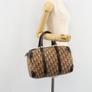 Christian Dior Trotter Canvas Hand Bag Brown Gold Auth bs35427A-18