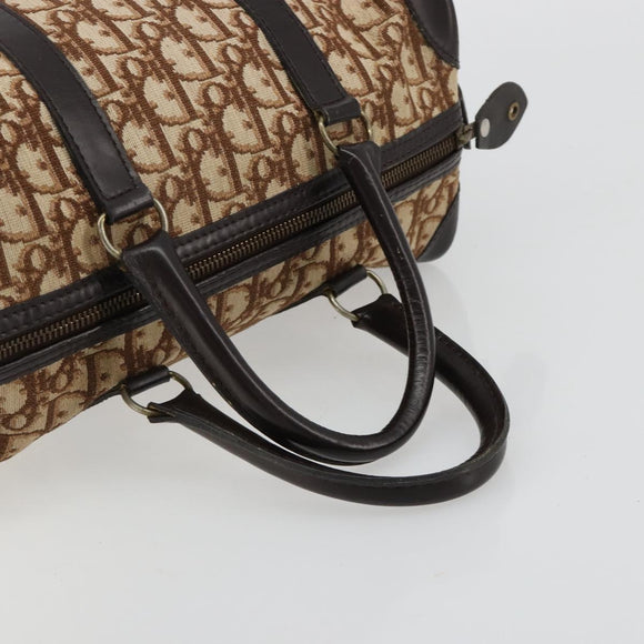 Christian Dior Trotter Canvas Hand Bag Brown Gold Auth bs35427A