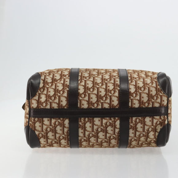 Christian Dior Trotter Canvas Hand Bag Brown Gold Auth bs35427A