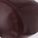 CELINE Must Line Handtasche Umhängetasche Leder Bordeaux Gold Auth bs35428-11