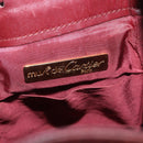 CELINE Must Line Handtasche Umhängetasche Leder Bordeaux Gold Auth bs35428-16