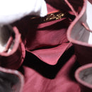 CELINE Must Line Handtasche Umhängetasche Leder Bordeaux Gold Auth bs35428-20