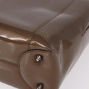 Christian Dior Maris Pearl Bag Patent Leather 2way Bronze Silver Auth bs35429-13