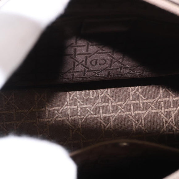 Christian Dior Maris Pearl Bag Patent Leather 2way Bronze Silver Auth bs35429