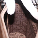 Christian Dior Maris Pearl Bag Patent Leather 2way Bronze Silver Auth bs35429-21