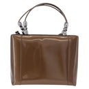 Christian Dior Maris Pearl Bag Patent Leather 2way Bronze Silver Auth bs35429-3
