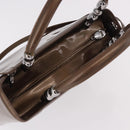 Christian Dior Maris Pearl Bag Patent Leather 2way Bronze Silver Auth bs35429-6