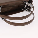 Christian Dior Maris Pearl Bag Patent Leather 2way Bronze Silver Auth bs35429-7