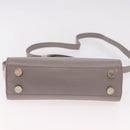 Jimmy Choo Hand Bag Leather 2way Gray Gold Auth bs35431-5