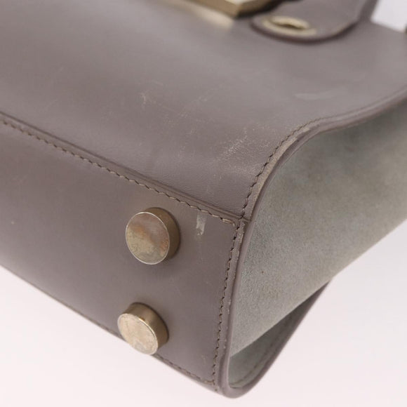 Jimmy Choo Hand Bag Leather 2way Gray Gold Auth bs35431