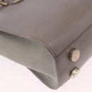 Jimmy Choo Hand Bag Leather 2way Gray Gold Auth bs35431-17