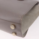 Jimmy Choo Hand Bag Leather 2way Gray Gold Auth bs35431-18