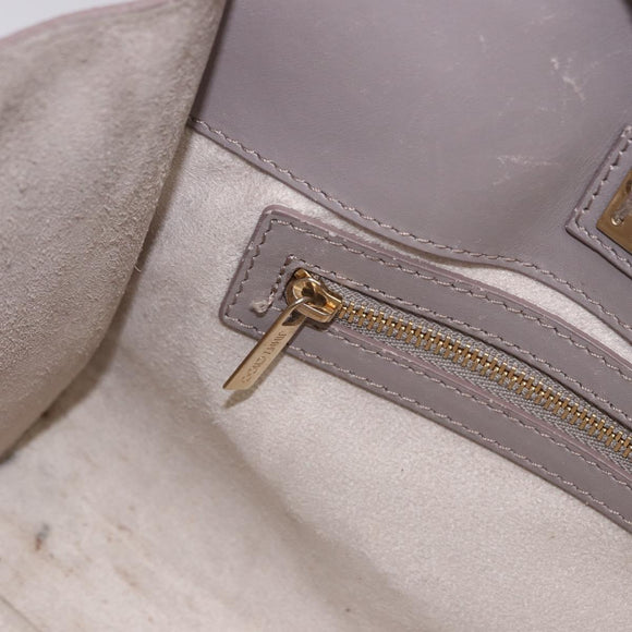 Jimmy Choo Hand Bag Leather 2way Gray Gold Auth bs35431
