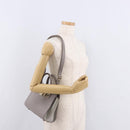 Jimmy Choo Hand Bag Leather 2way Gray Gold Auth bs35431-24