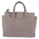 Jimmy Choo Hand Bag Leather 2way Gray Gold Auth bs35431-2