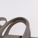Jimmy Choo Hand Bag Leather 2way Gray Gold Auth bs35431-8