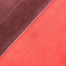 CELINE Clutch Bag Leather Red Silver Auth bs35432A-15