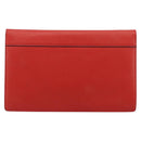 CELINE Clutch Bag Leather Red Silver Auth bs35432A-3