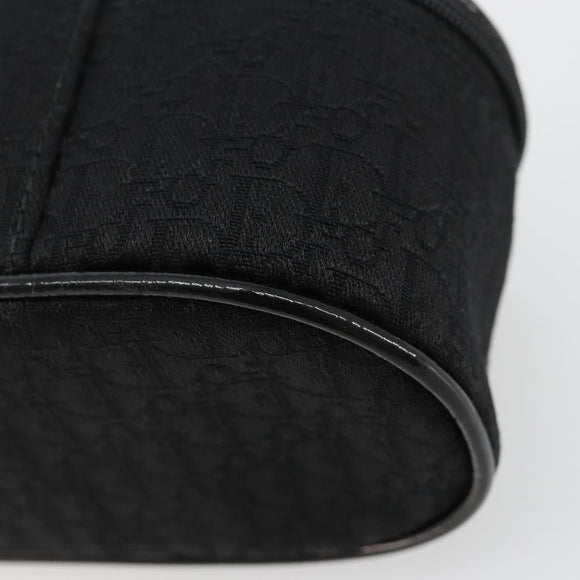 Christian Dior Trotter Canvas Vanity Pouch Black Silver Auth bs35433