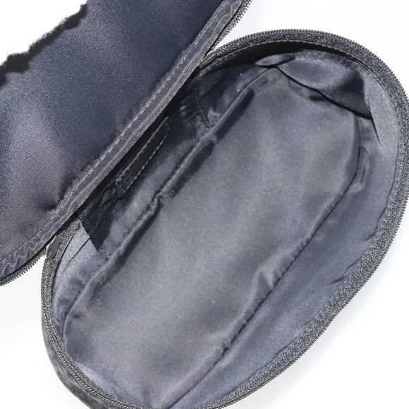 Christian Dior Trotter Canvas Vanity Pouch Black Silver Auth bs35433