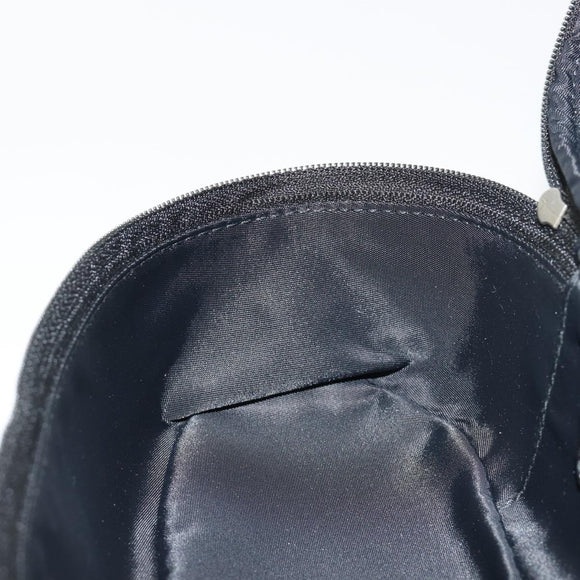 Christian Dior Trotter Canvas Vanity Pouch Black Silver Auth bs35433