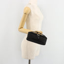 Christian Dior Trotter Canvas Vanity Pouch Black Silver Auth bs35433-22
