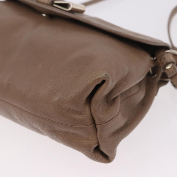 Chloe Lily Shoulder Bag Leather 2way Brown Gold Auth bs35434
