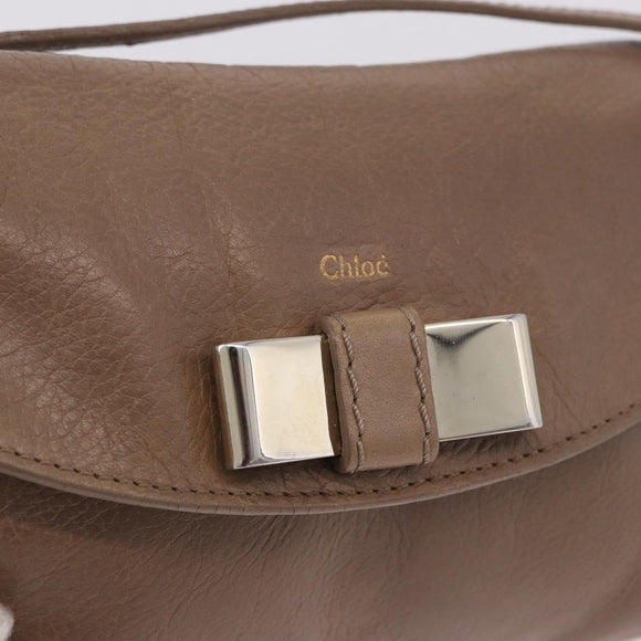 Chloe Lily Shoulder Bag Leather 2way Brown Gold Auth bs35434