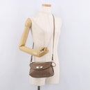 Chloe Lily Shoulder Bag Leather 2way Brown Gold Auth bs35434-25
