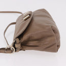 Chloe Lily Shoulder Bag Leather 2way Brown Gold Auth bs35434-4