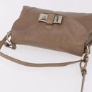 Chloe Lily Shoulder Bag Leather 2way Brown Gold Auth bs35434-6