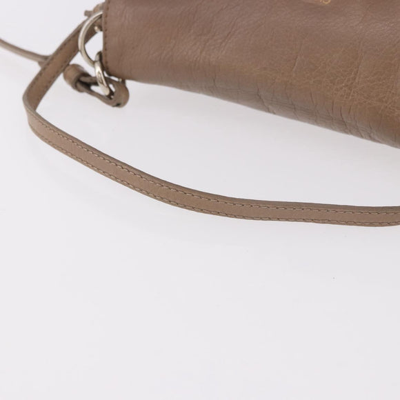 Chloe Lily Shoulder Bag Leather 2way Brown Gold Auth bs35434