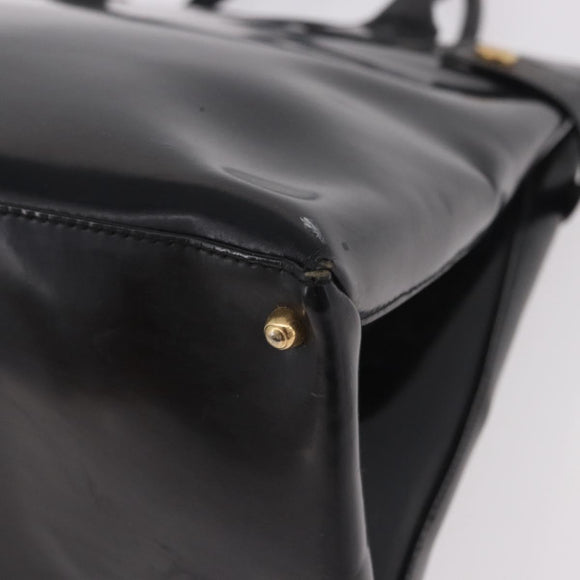 GUCCI Tote Bag Lackleder Schwarz Gold 000 1118 0503 Auth bs35437