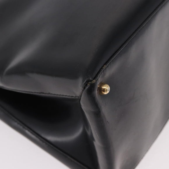 GUCCI Tote Bag Lackleder Schwarz Gold 000 1118 0503 Auth bs35437