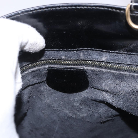 GUCCI Tote Bag Lackleder Schwarz Gold 000 1118 0503 Auth bs35437