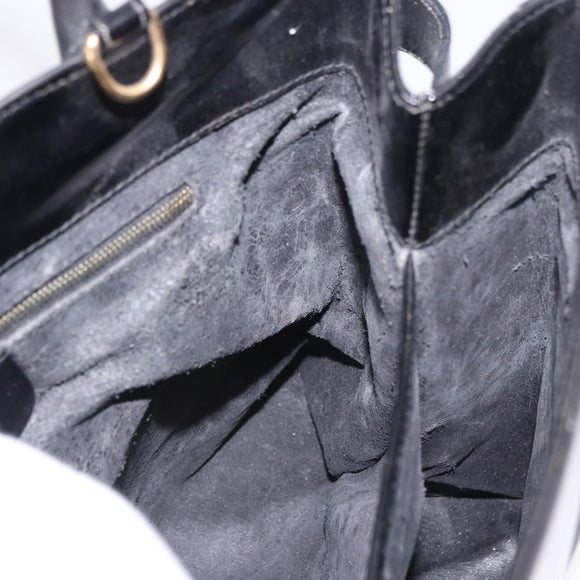 GUCCI Tote Bag Lackleder Schwarz Gold 000 1118 0503 Auth bs35437