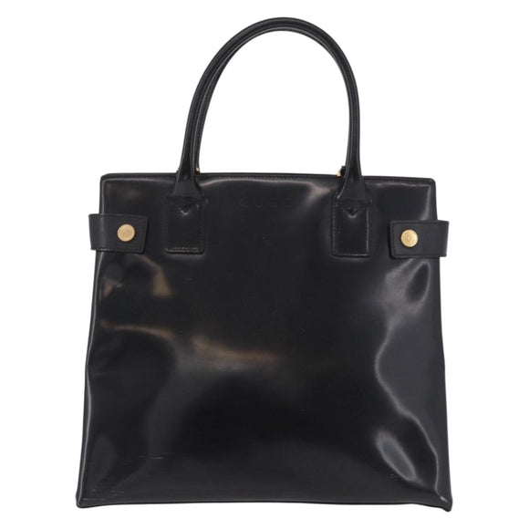GUCCI Tote Bag Lackleder Schwarz Gold 000 1118 0503 Auth bs35437