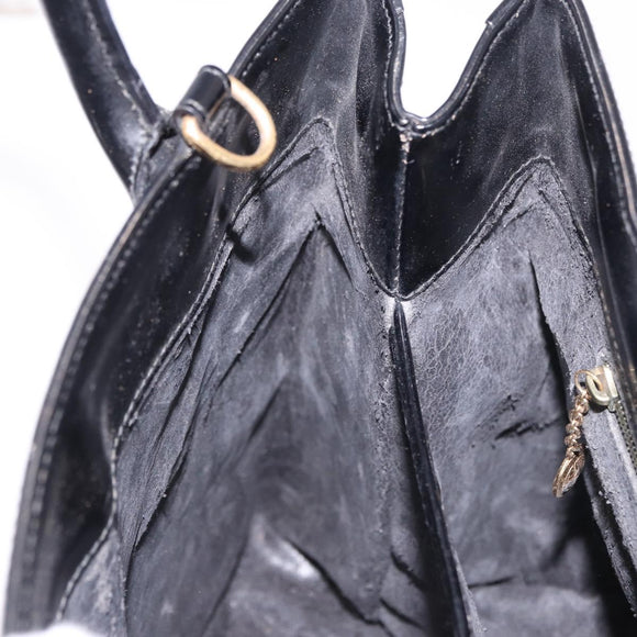 GUCCI Tote Bag Lackleder Schwarz Gold 000 1118 0503 Auth bs35437