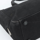PRADA Hand Bag Canvas Black Silver Auth bs35438-14