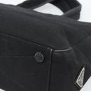 PRADA Hand Bag Canvas Black Silver Auth bs35438-15
