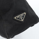 PRADA Hand Bag Canvas Black Silver Auth bs35438-10