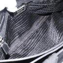 PRADA Hand Bag Canvas Black Silver Auth bs35438-19