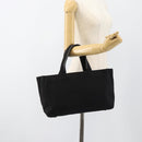 PRADA Hand Bag Canvas Black Silver Auth bs35438-24