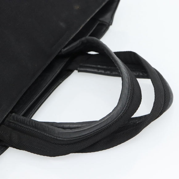 PRADA Hand Bag Canvas Black Silver Auth bs35438