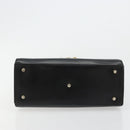 TIFFANY&Co. Hand Bag Leather Black Gold Auth bs35439-5