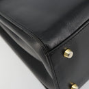 TIFFANY&Co. Hand Bag Leather Black Gold Auth bs35439-14