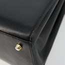TIFFANY&Co. Hand Bag Leather Black Gold Auth bs35439-15