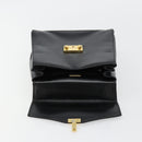 TIFFANY&Co. Hand Bag Leather Black Gold Auth bs35439-11